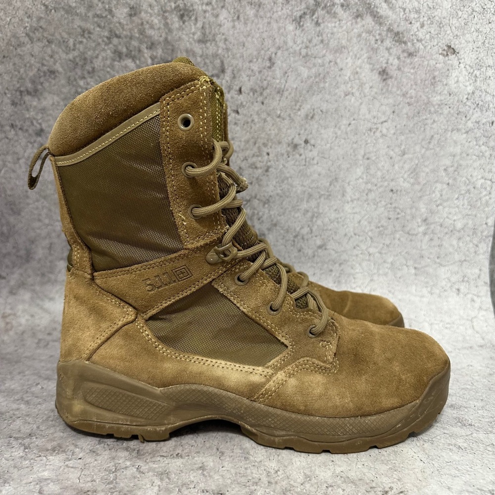 5.11 Tactical ATAC 2.0 8" Desert Boots Mens Size 10.5 Dark Coyote Side Zip 12393